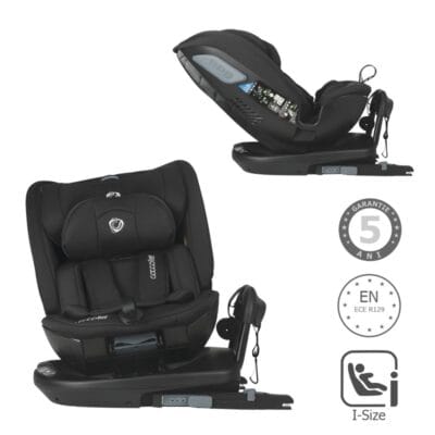 Autosjedalica iSize 40-150 cm 360° Coccolle Velsa, Jet Black