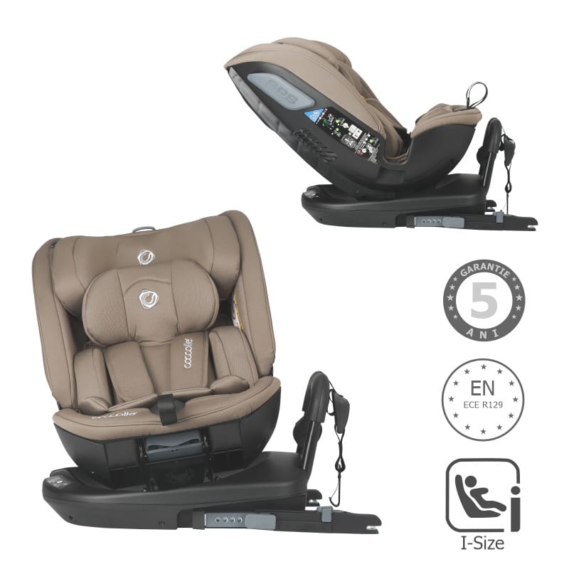 Autosjedalica iSize 40-150 cm 360° Coccolle Velsa, Taupe Brown