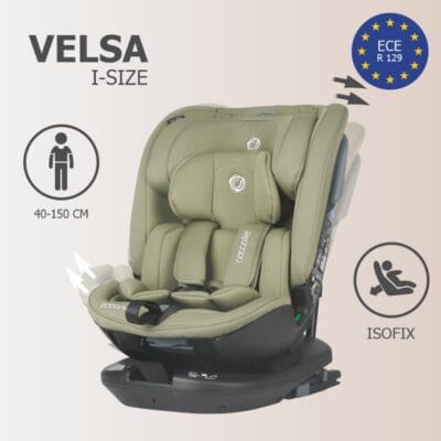 Alternative view of Autosjedalica iSize 40-150 cm 360° Coccolle Velsa, Moss Green