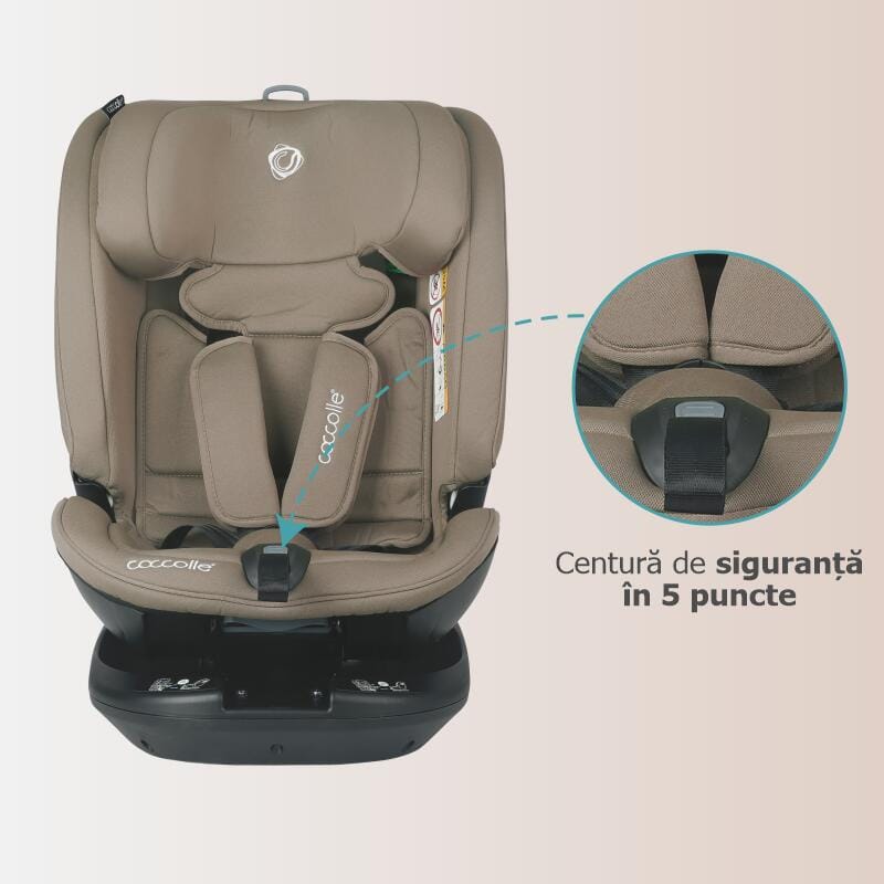 Autosjedalica iSize 40-150 cm 360° Coccolle Velsa, Taupe Brown - Image 6