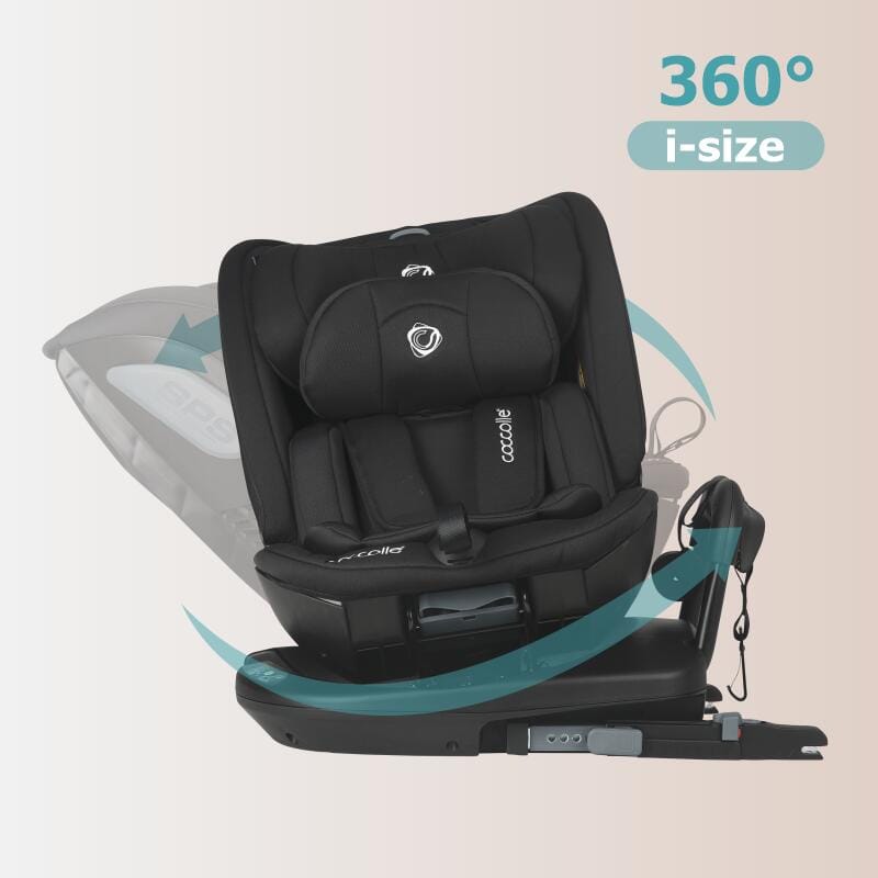 Autosjedalica iSize 40-150 cm 360° Coccolle Velsa, Jet Black - Image 7