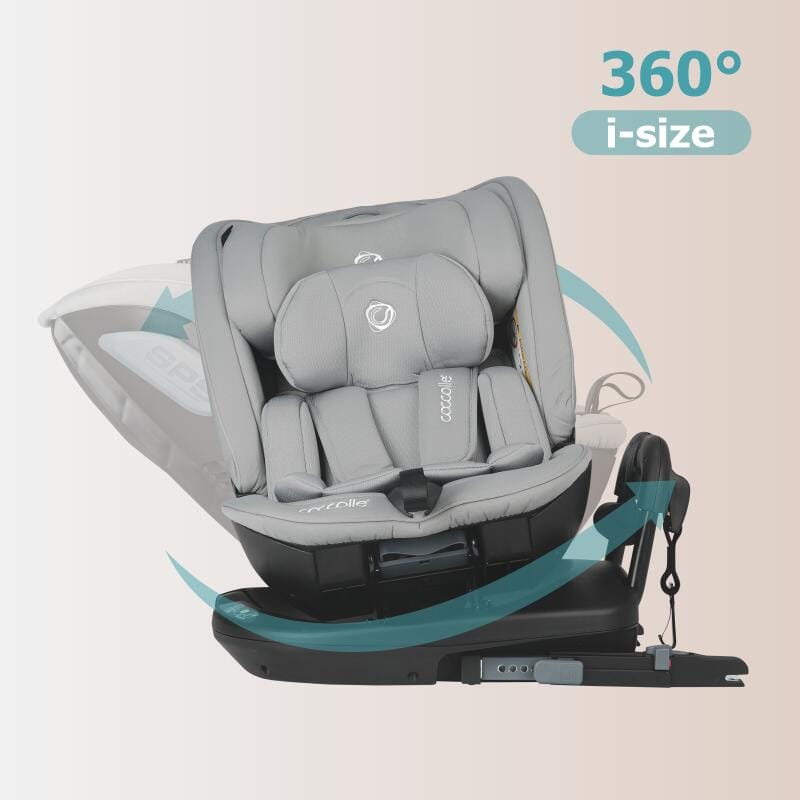 Autosjedalica iSize 40-150 cm 360° Coccolle Velsa, Neutral Grey - Image 7