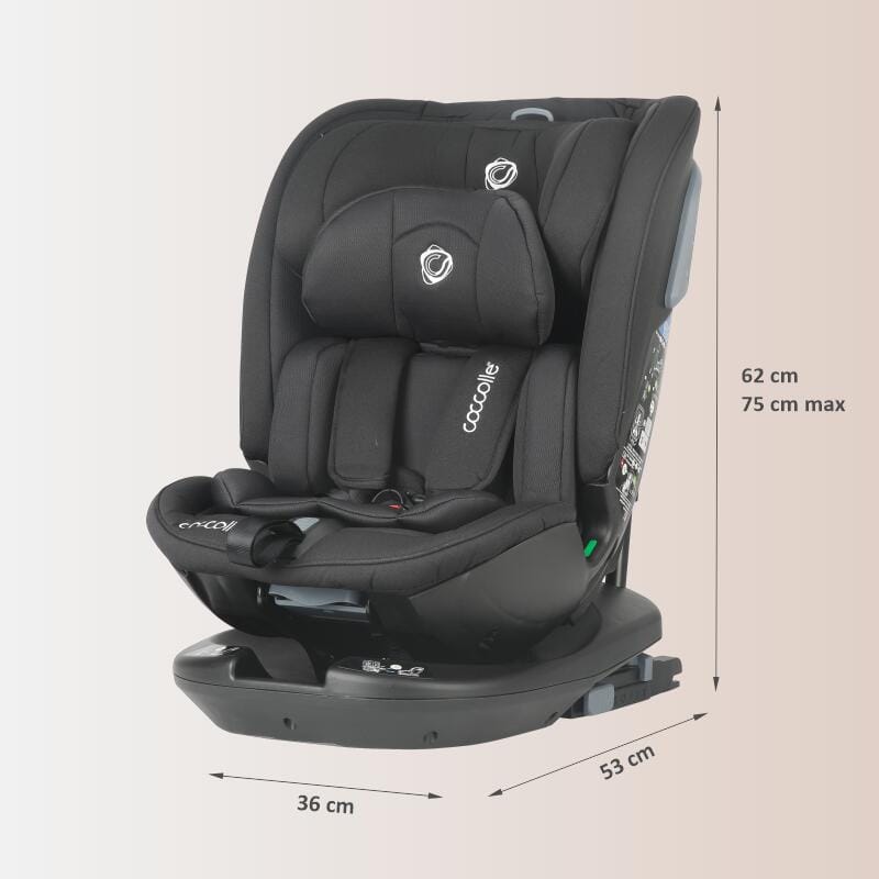 Autosjedalica iSize 40-150 cm 360° Coccolle Velsa, Jet Black - Image 9
