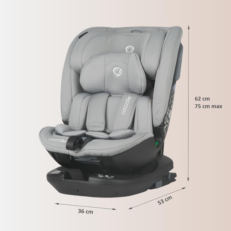 Autosjedalica iSize 40-150 cm 360° Coccolle Velsa, Neutral Grey - Image 9