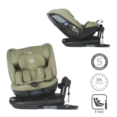 Autosjedalica iSize 40-150 cm 360° Coccolle Velsa, Moss Green