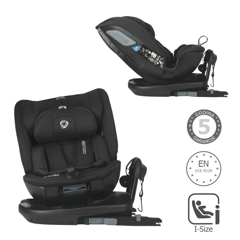 Autosjedalica iSize 40-150 cm 360° Coccolle Velsa, Jet Black