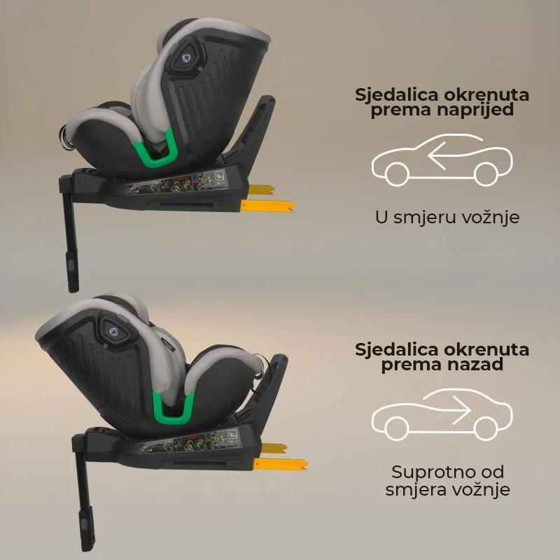Autosjedalica iSize 40-150 cm 360° Coccolle Mago Premium, Jet Black - Image 5