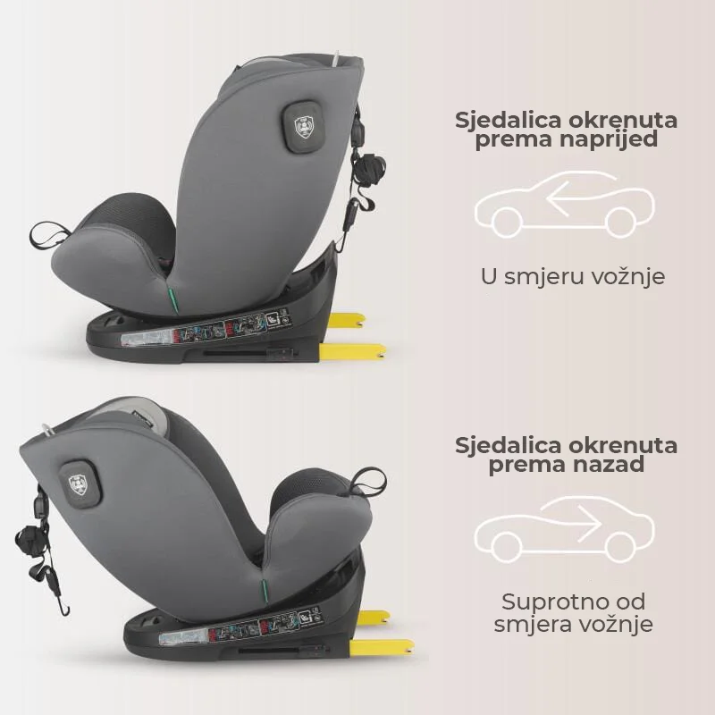 Autosjedalica iSize 40-150 cm 360° Coccolle Nova, Moonlit Grey - Image 5