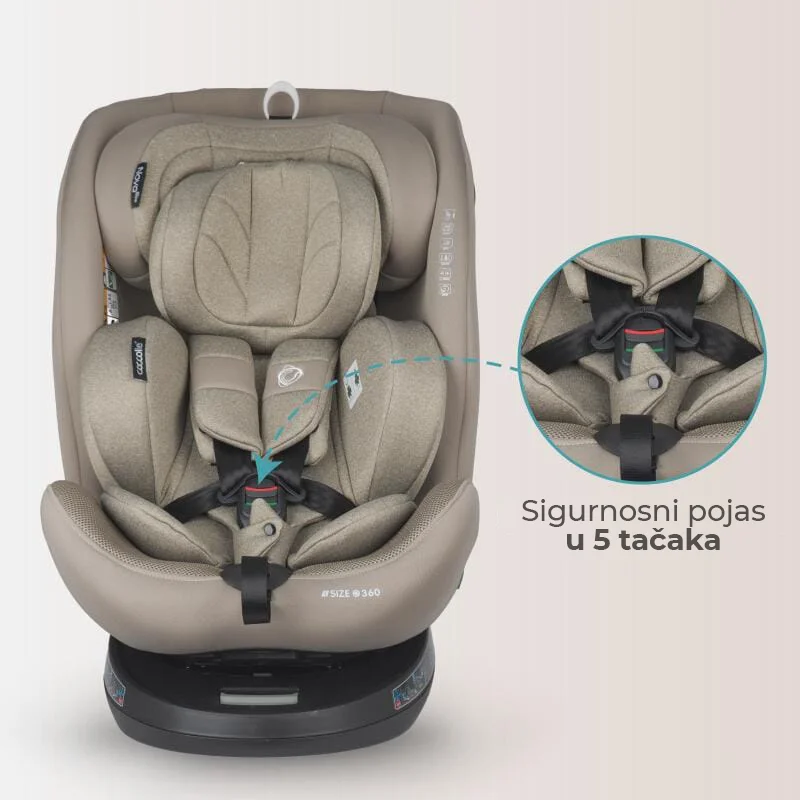 Autosjedalica iSize 40-150 cm 360° Coccolle Nova, Sand Beige - Image 6