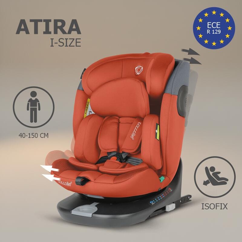 Autosjedalica iSize 40-150 cm 360° Coccolle Atira, Cinnamon Brown - Image 2