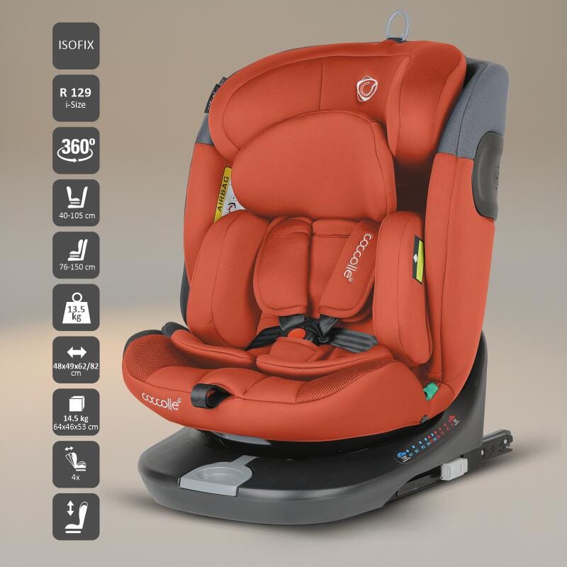 Autosjedalica iSize 40-150 cm 360° Coccolle Atira, Cinnamon Brown - Image 9