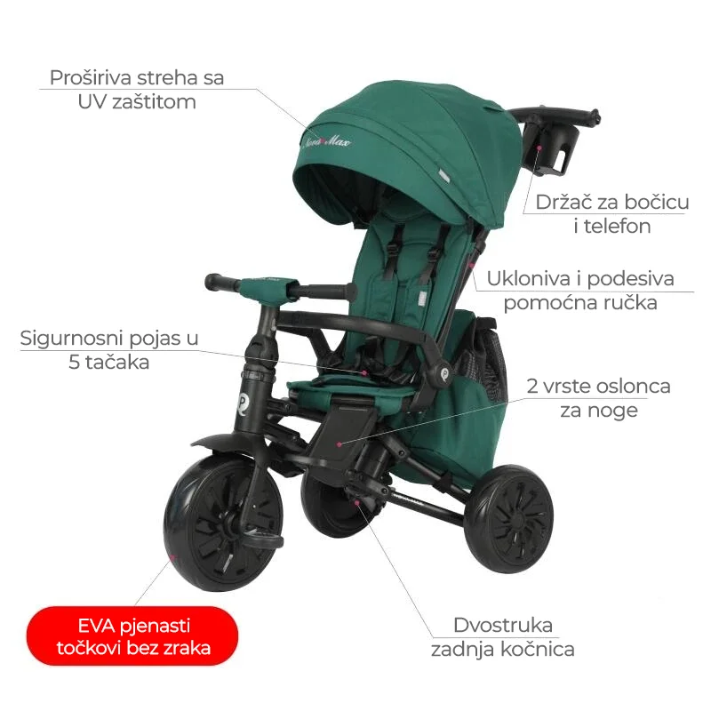 Qplay® Tricikl Nova MAX, Zelena - Image 8