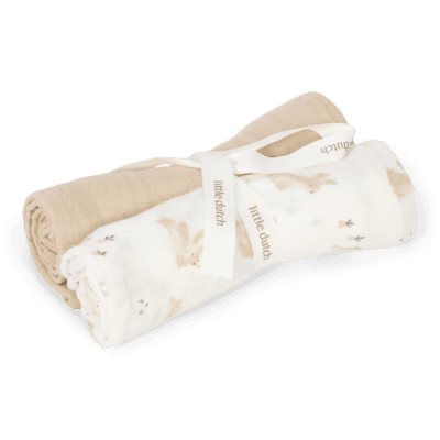 Little Dutch® komplet 2 tetra/muslin pelene Baby Bunny