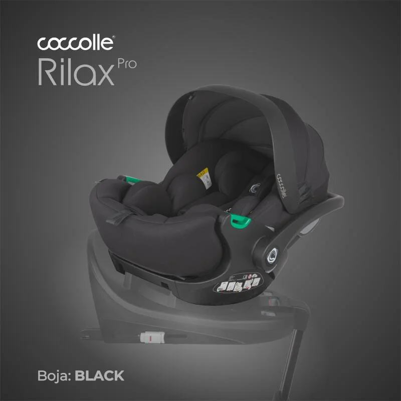 Autosjedalica iSize 360° 40 – 87 cm Coccolle Rilax, Black - Image 4