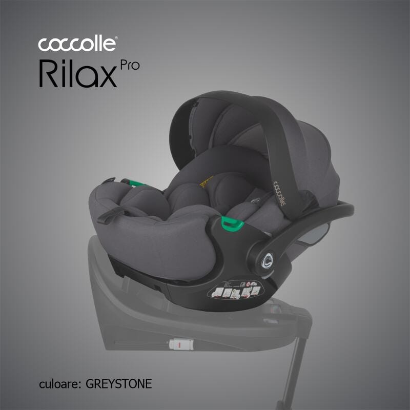 Autosjedalica iSize 360° 40 – 87 cm Coccolle Rilax, Greystone - Image 4