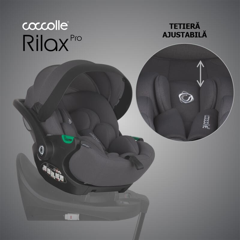 Autosjedalica iSize 360° 40 – 87 cm Coccolle Rilax, Greystone - Image 6