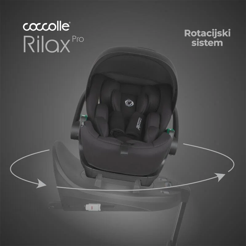 Autosjedalica iSize 360° 40 – 87 cm Coccolle Rilax, Black - Image 7