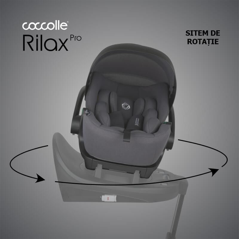 Autosjedalica iSize 360° 40 – 87 cm Coccolle Rilax, Greystone - Image 7