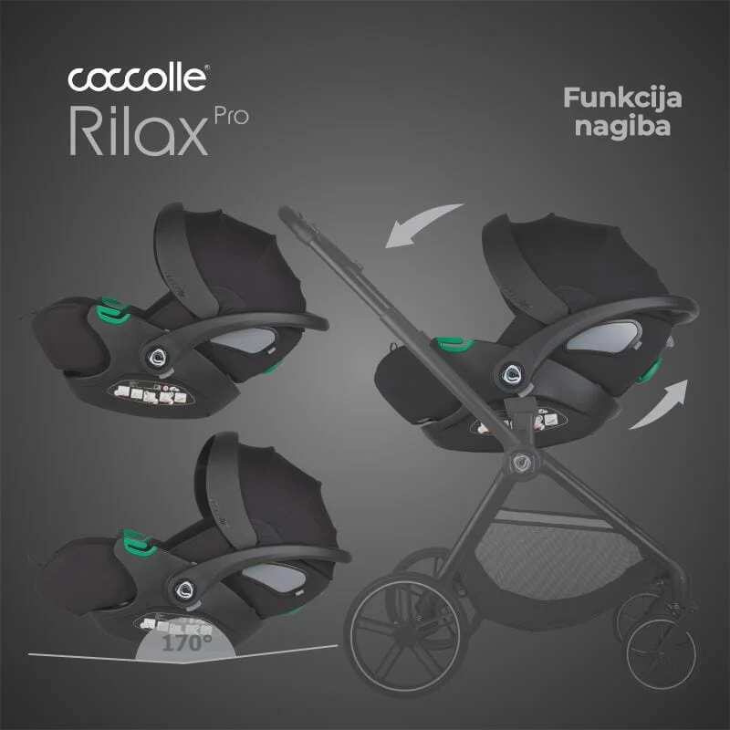 Autosjedalica iSize 360° 40 – 87 cm Coccolle Rilax, Black - Image 10