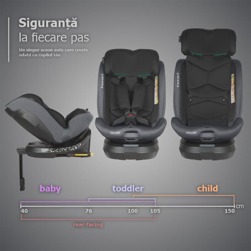 Autosjedalica i-Size 40–150 cm 360° Coccolle Ario, Anthracite - Image 4