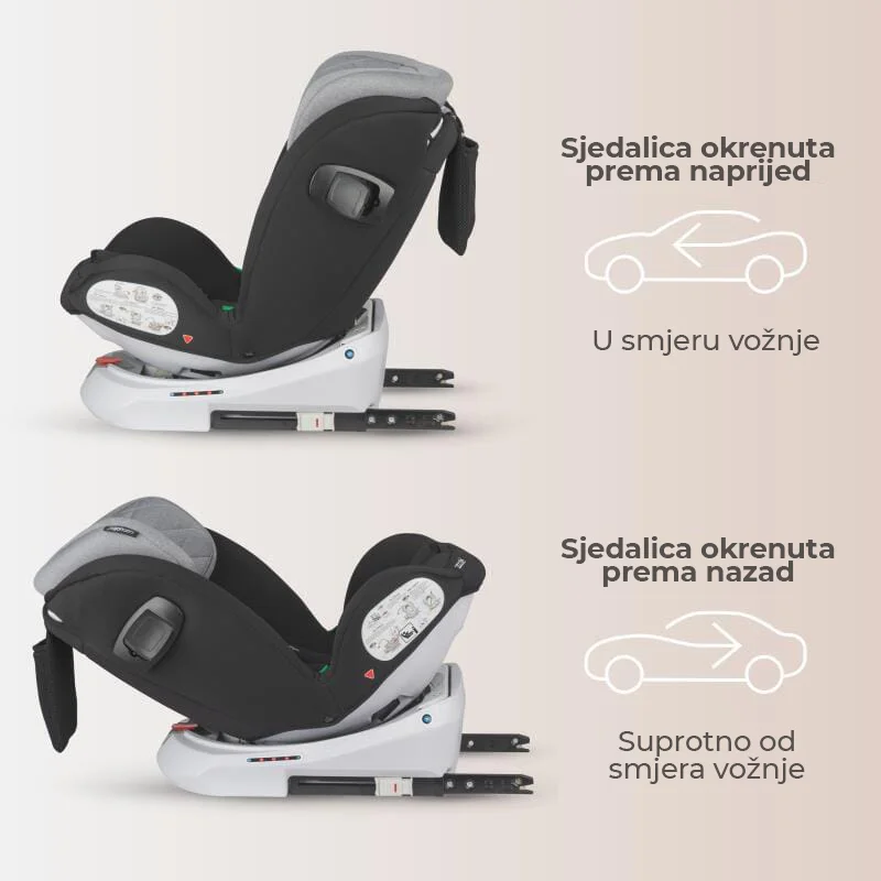 Autosjedalica i-Size 40–150 cm 360° Coccolle Lyra, Greystone - Image 5