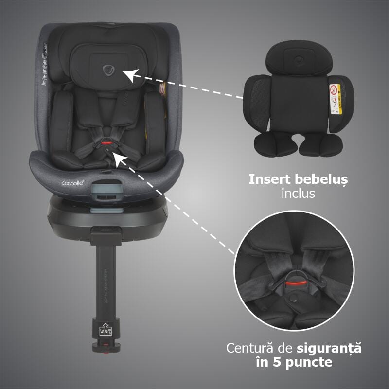 Autosjedalica i-Size 40–150 cm 360° Coccolle Ario, Anthracite - Image 6