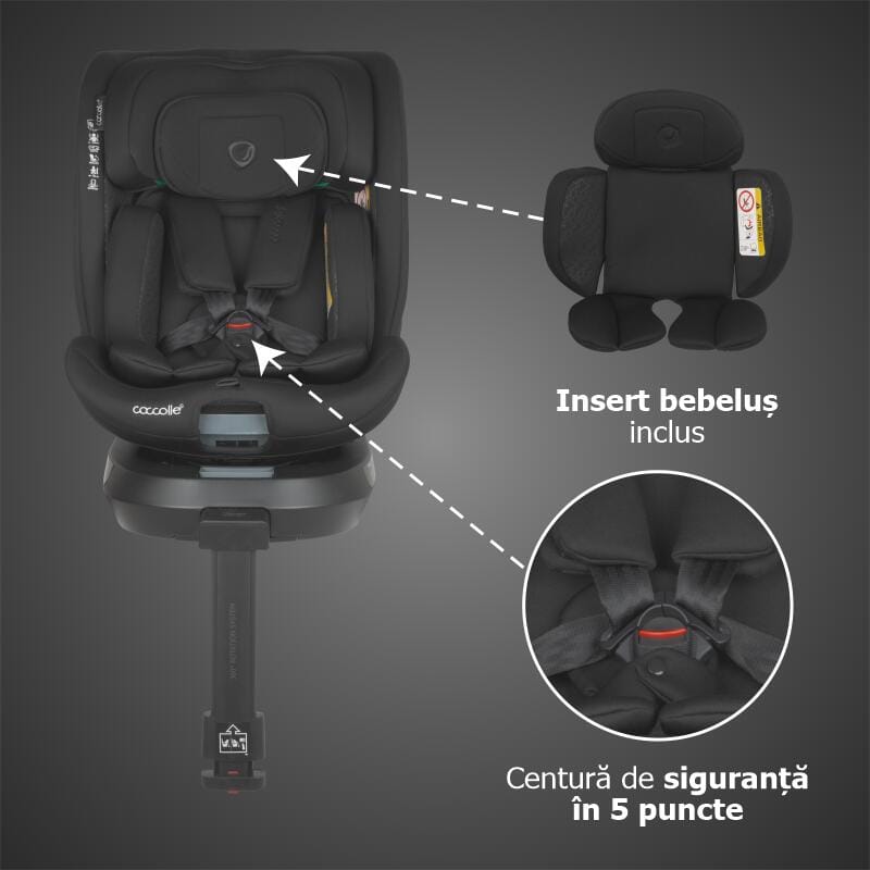 Autosjedalica i-Size 40–150 cm 360° Coccolle Ario, Midnight Black - Image 6