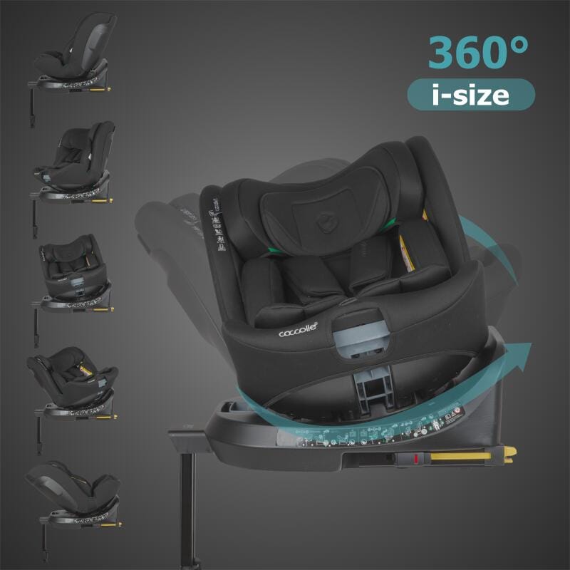 Autosjedalica i-Size 40–150 cm 360° Coccolle Ario, Midnight Black - Image 7