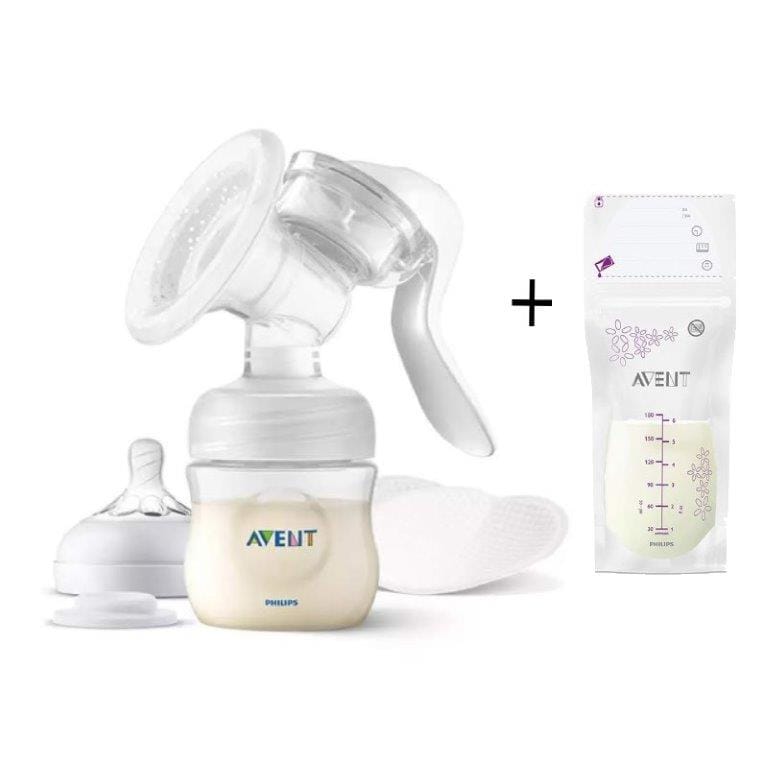 AVENT® Prsna izdajalica manuelna Standard + gratis vrećice za čuvanje mlijeka 180 ml