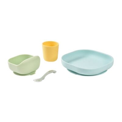 Alternative view of Béaba® Silikonski set za hranjenje 4/1, Yellow/Green