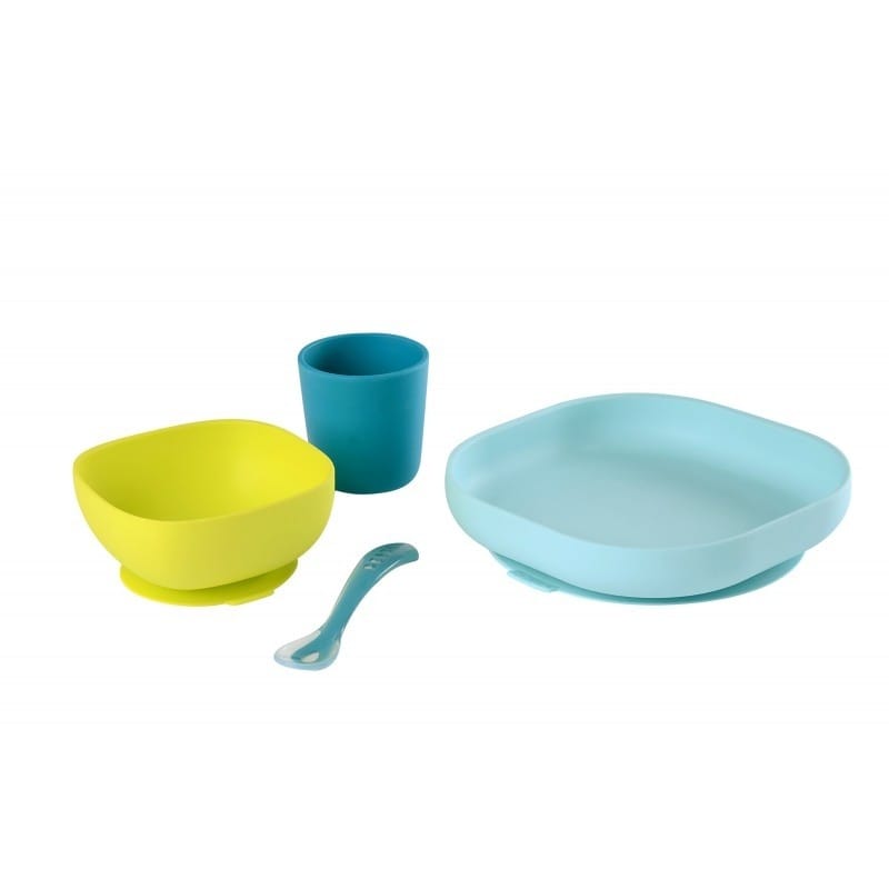 Béaba® silikonski set za hranjenje 4/1, Blue