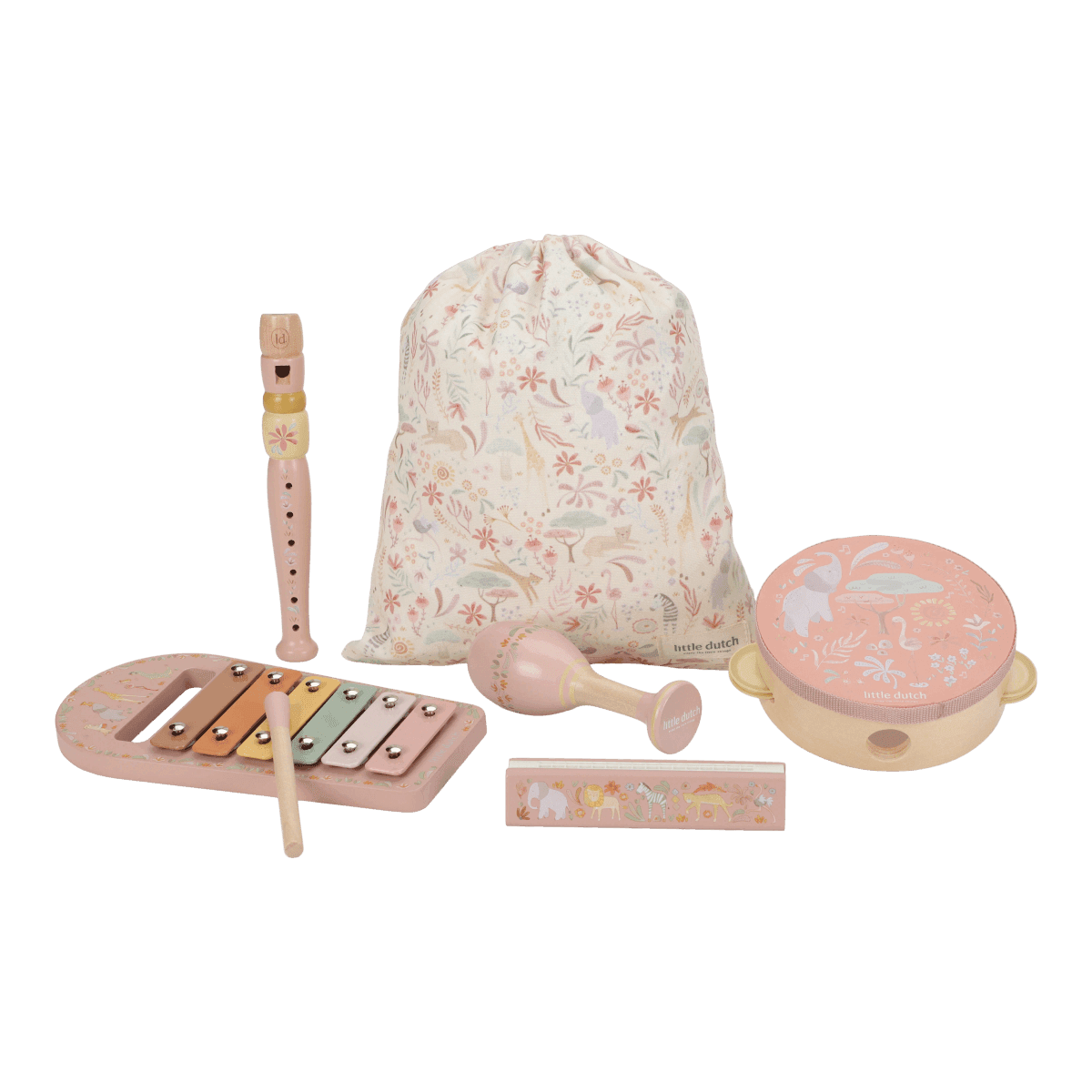 Little Dutch® muzički set, Safari Friends Pink