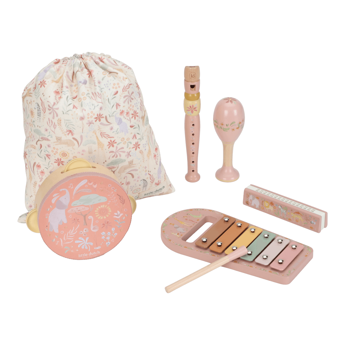 Little Dutch® muzički set, Safari Friends Pink