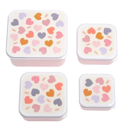 A Little Lovely Company® kutije za užinu, Hearts, 4 kom