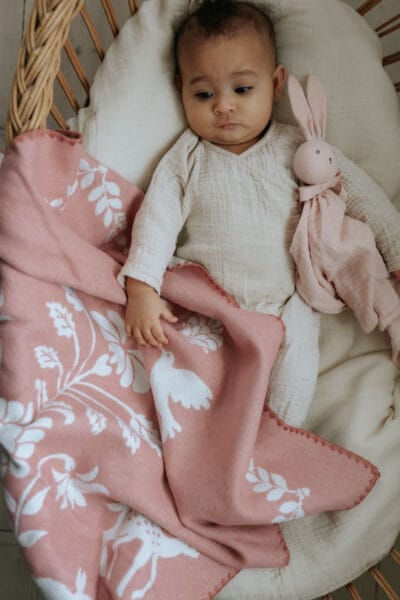 Elodie® žakardna pamučna dekica, Mulberry Pink